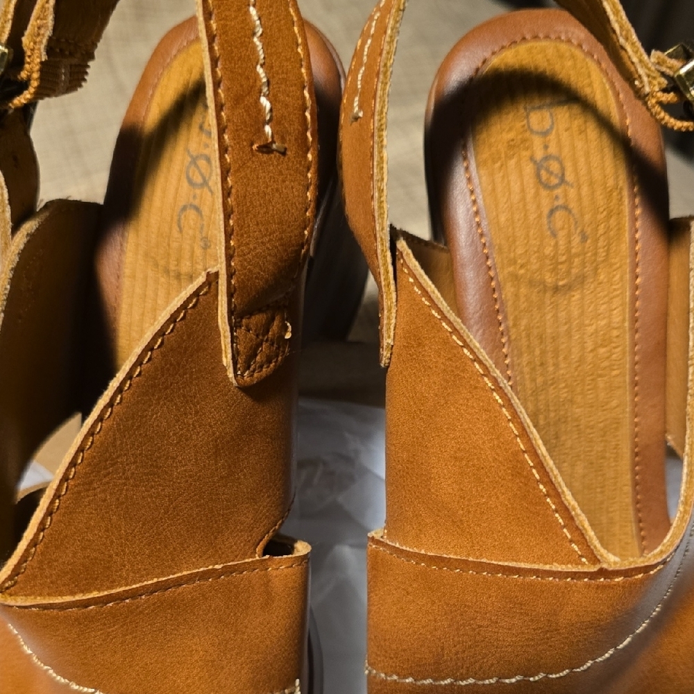 boc Brown Leather Strap Slingback - Picture 3 of 8